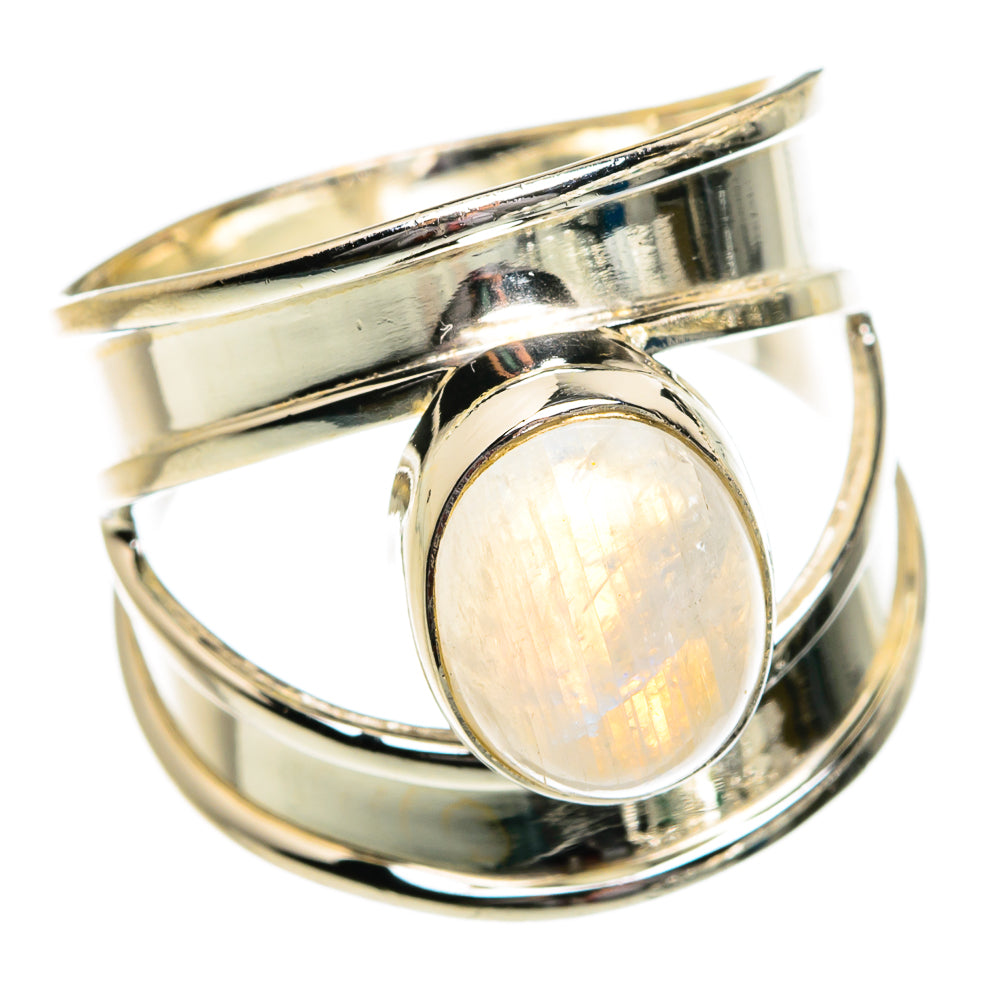 Rainbow Moonstone Rings handcrafted by Ana Silver Co - RING81041