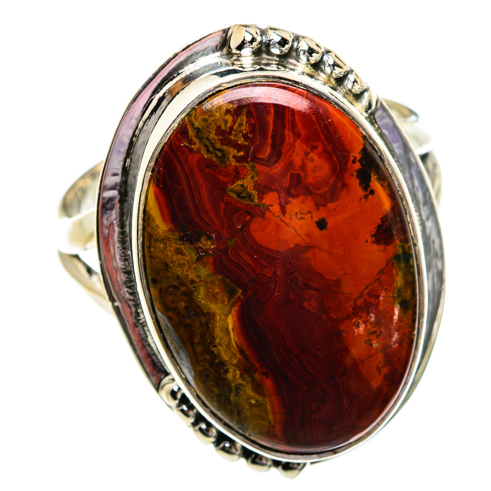 Crazy Lace Agate Rings handcrafted by Ana Silver Co - RING81064