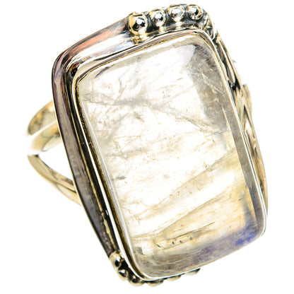 Rainbow Moonstone Rings handcrafted by Ana Silver Co - RING81073