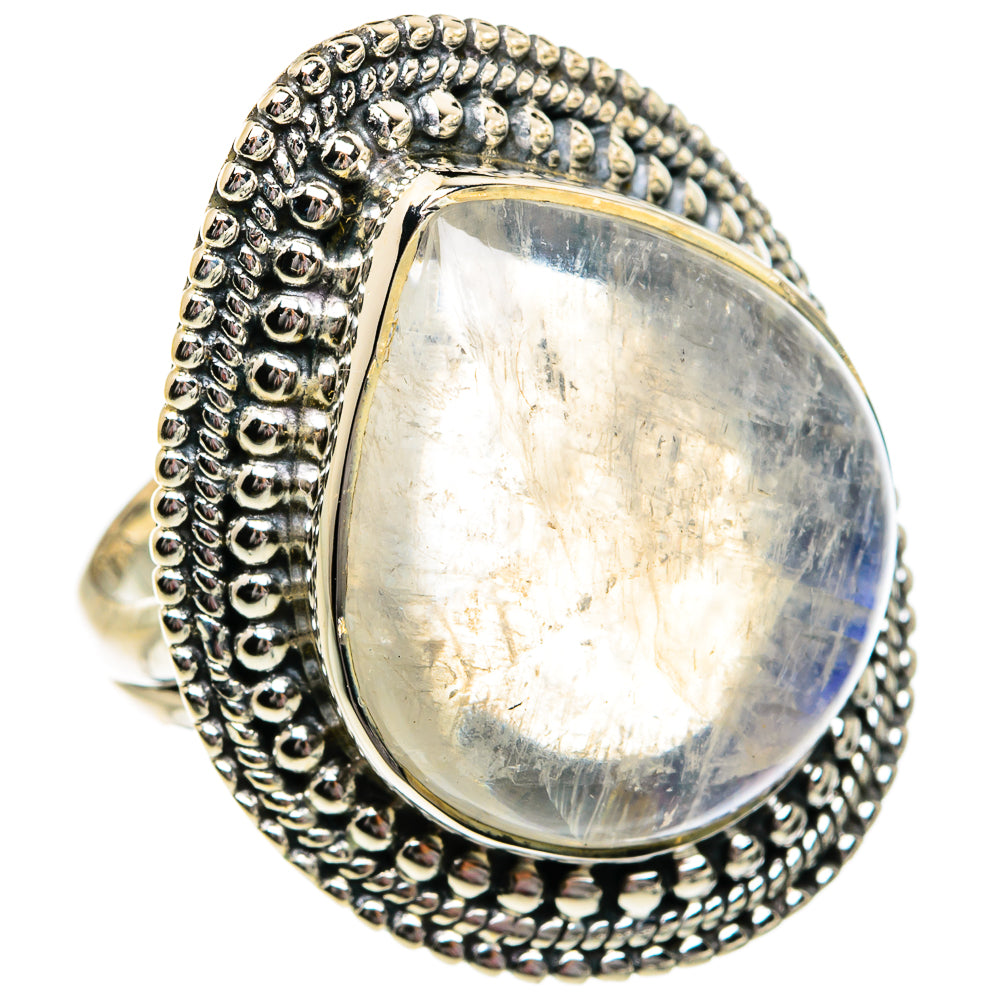 Rainbow Moonstone Rings handcrafted by Ana Silver Co - RING81101