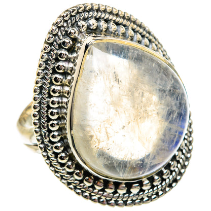 Rainbow Moonstone Rings handcrafted by Ana Silver Co - RING81101