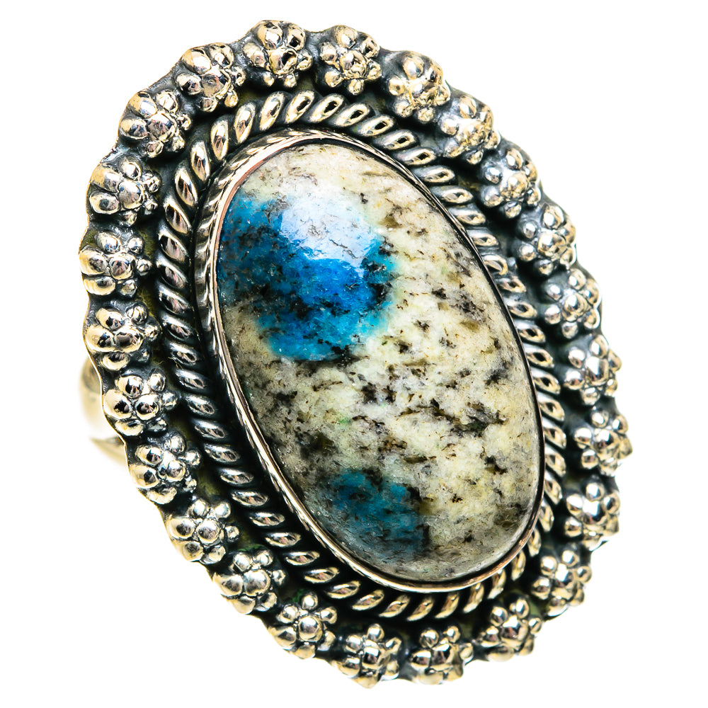 K2 Blue Azurite Rings handcrafted by Ana Silver Co - RING81114