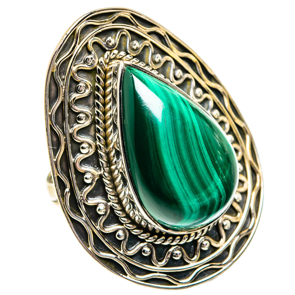 Malachite Rings handcrafted by Ana Silver Co - RING81117