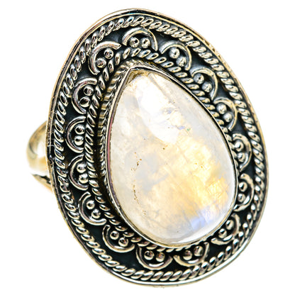 Rainbow Moonstone Rings handcrafted by Ana Silver Co - RING81160