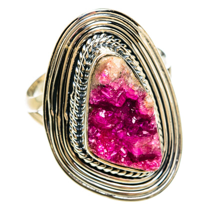 Pink Agate Druzy Rings handcrafted by Ana Silver Co - RING81187