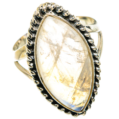 Rainbow Moonstone Rings handcrafted by Ana Silver Co - RING81231