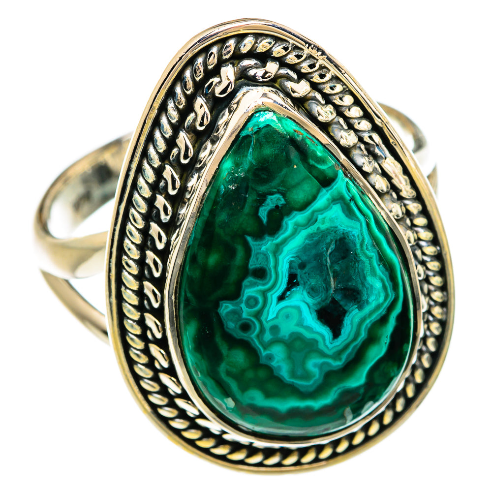 Malachite In Chrysocolla Rings handcrafted by Ana Silver Co - RING81280