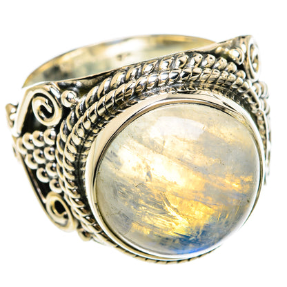 Rainbow Moonstone Rings handcrafted by Ana Silver Co - RING81293