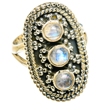 Rainbow Moonstone Rings handcrafted by Ana Silver Co - RING81326