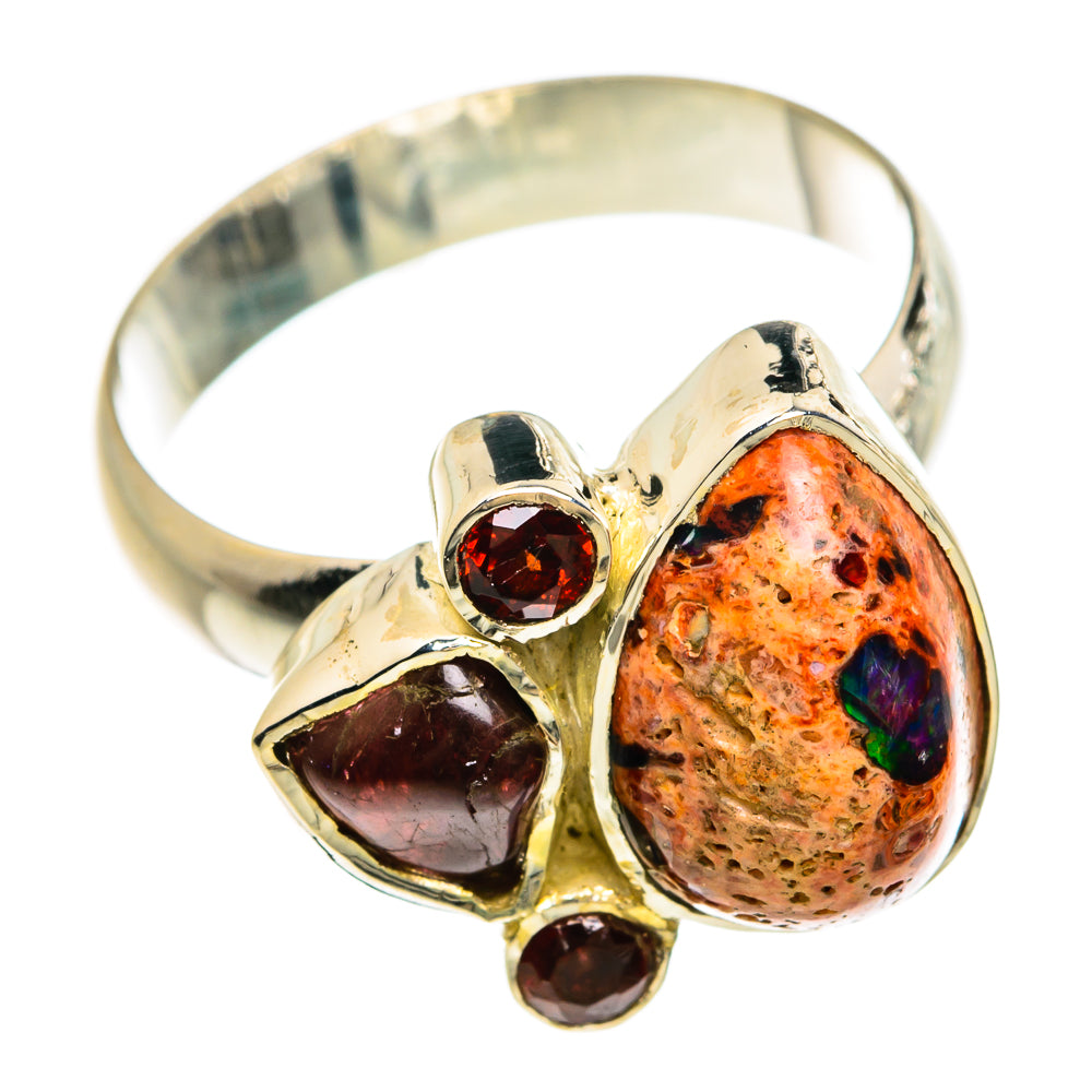 Mexican Fire Opal Rings handcrafted by Ana Silver Co - RING81330