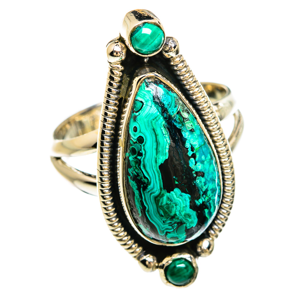 Malachite In Chrysocolla Rings handcrafted by Ana Silver Co - RING81345