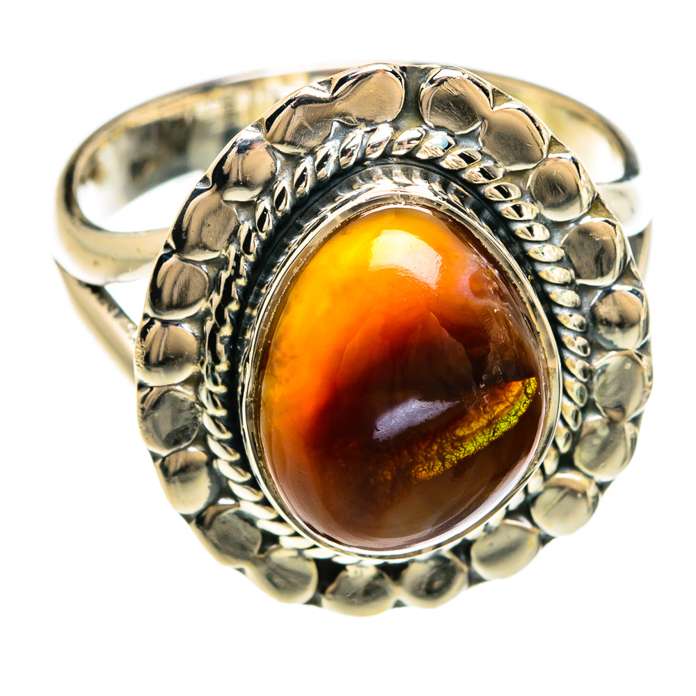 Mexican Fire Agate Rings handcrafted by Ana Silver Co - RING81348
