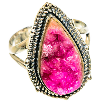 Pink Agate Druzy Rings handcrafted by Ana Silver Co - RING81351