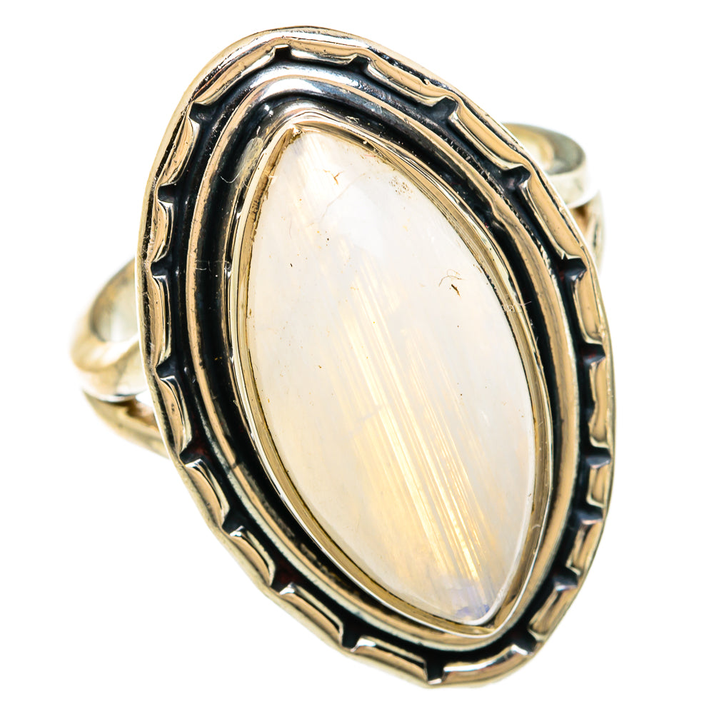 Rainbow Moonstone Rings handcrafted by Ana Silver Co - RING81360