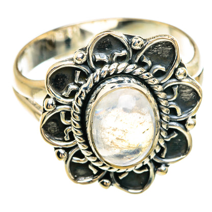 Rainbow Moonstone Rings handcrafted by Ana Silver Co - RING81361
