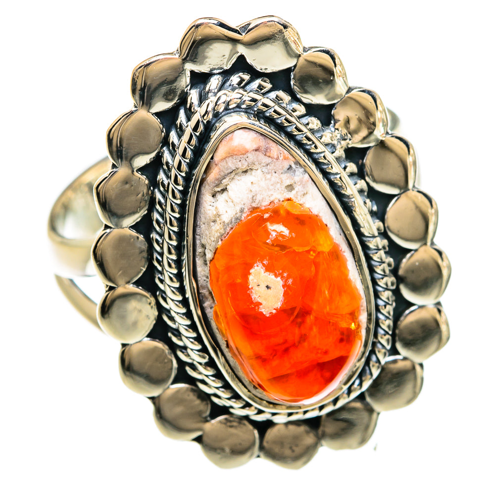 Mexican Fire Opal Rings handcrafted by Ana Silver Co - RING81364