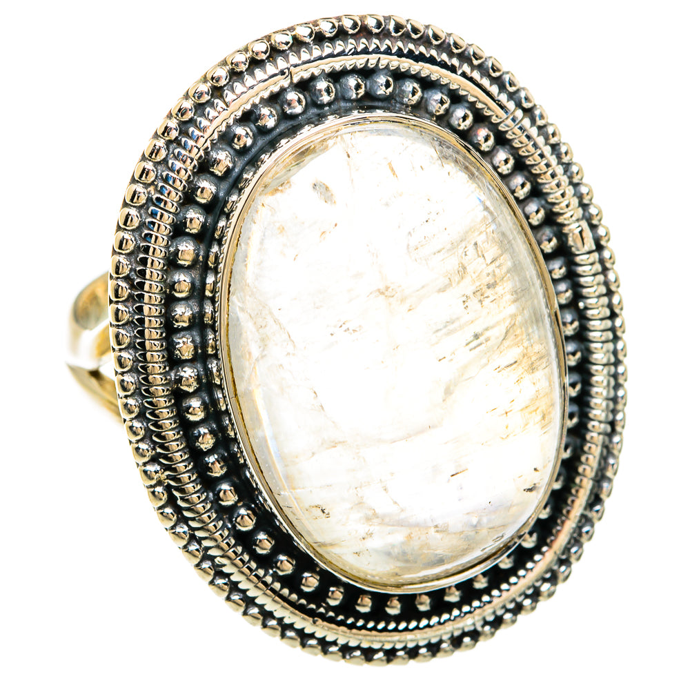 Rainbow Moonstone Rings handcrafted by Ana Silver Co - RING81397