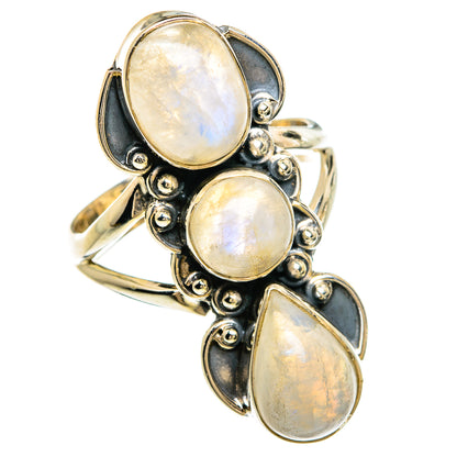 Rainbow Moonstone Rings handcrafted by Ana Silver Co - RING81399