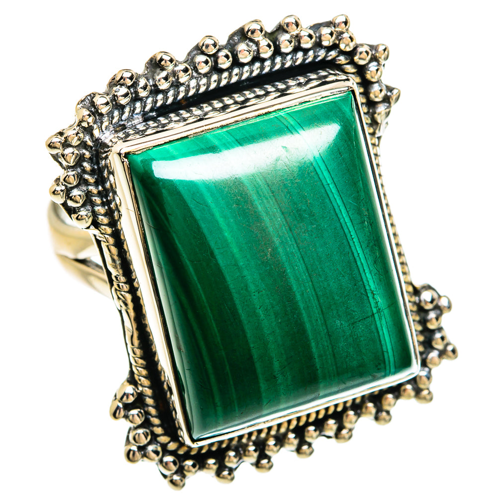 Malachite Rings handcrafted by Ana Silver Co - RING81409