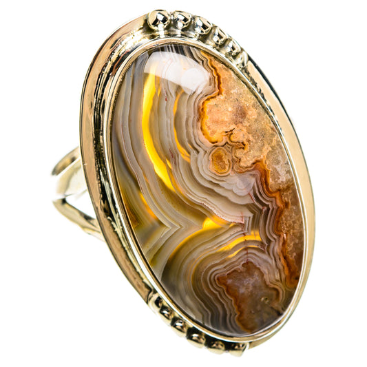 Laguna Lace Agate Rings handcrafted by Ana Silver Co - RING81418