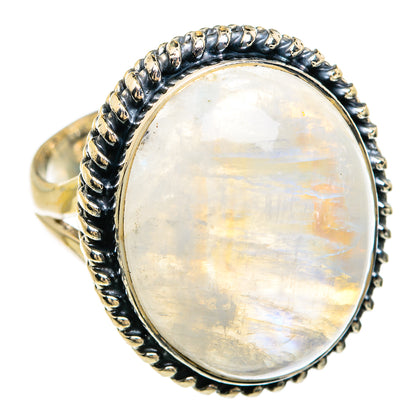 Rainbow Moonstone Rings handcrafted by Ana Silver Co - RING81429