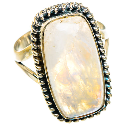 Rainbow Moonstone Rings handcrafted by Ana Silver Co - RING81430