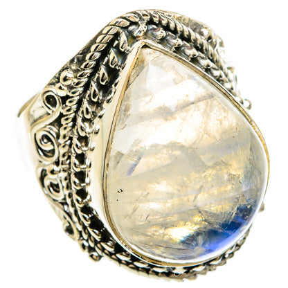 Rainbow Moonstone Rings handcrafted by Ana Silver Co - RING81431
