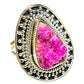 Pink Agate Druzy Rings handcrafted by Ana Silver Co - RING81453