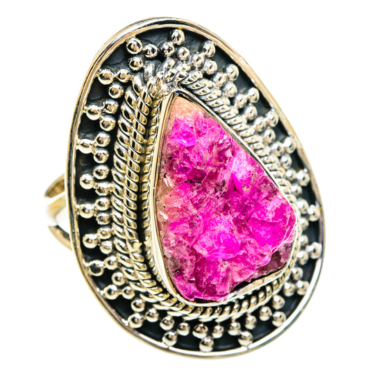 Pink Agate Druzy Rings handcrafted by Ana Silver Co - RING81453