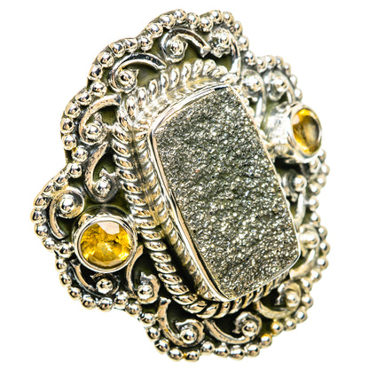 Spectro Pyrite Druzy Rings handcrafted by Ana Silver Co - RING81459