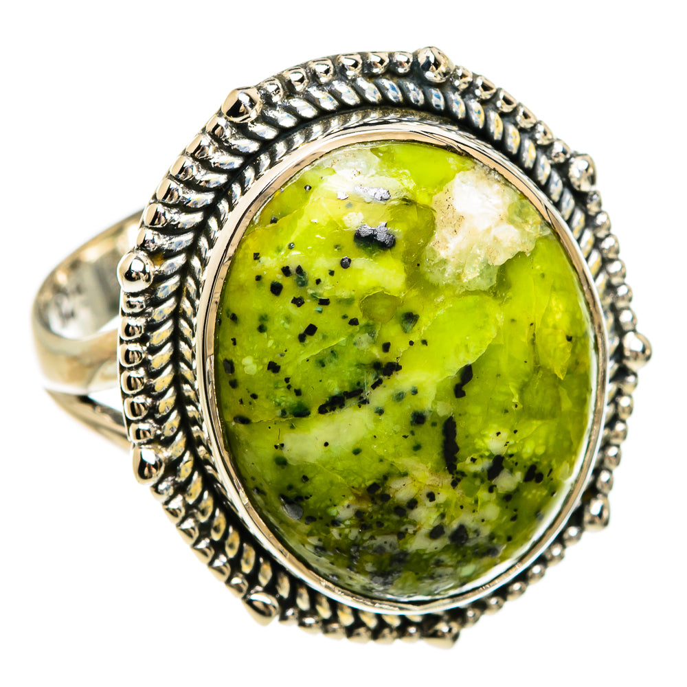 African Green Opal Rings handcrafted by Ana Silver Co - RING81477