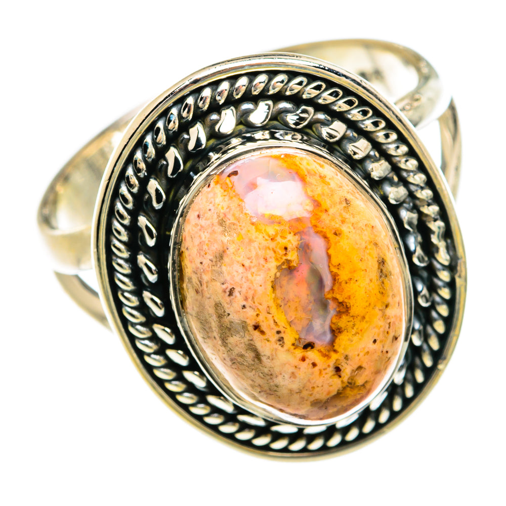 Mexican Fire Opal Rings handcrafted by Ana Silver Co - RING81499