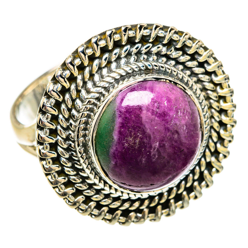 Ruby Zoisite Rings handcrafted by Ana Silver Co - RING81521