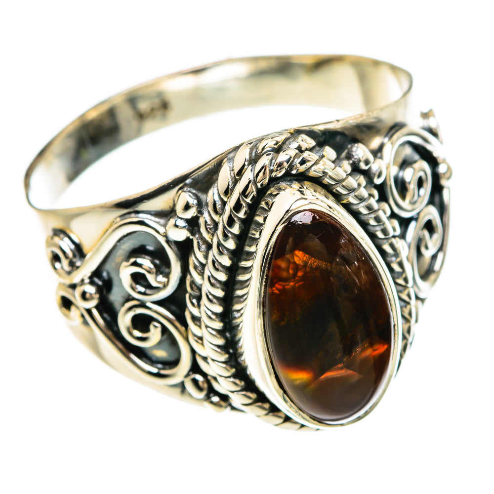 Mexican Fire Agate Rings handcrafted by Ana Silver Co - RING81553