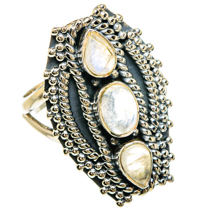 Rainbow Moonstone Rings handcrafted by Ana Silver Co - RING81566 - Photo 2