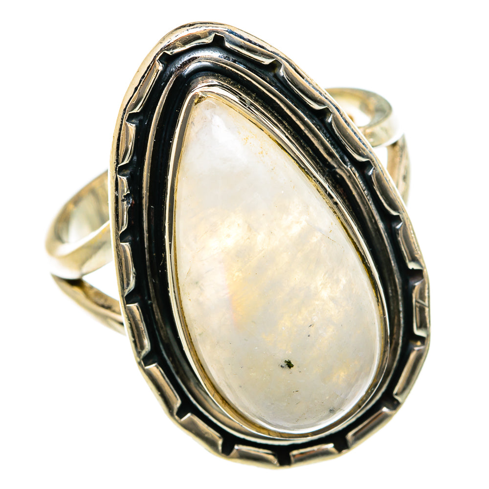 Rainbow Moonstone Rings handcrafted by Ana Silver Co - RING81567