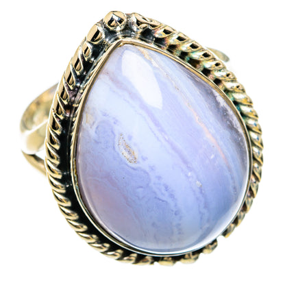 Blue Lace Agate Rings handcrafted by Ana Silver Co - RING81568