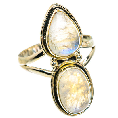Rainbow Moonstone Rings handcrafted by Ana Silver Co - RING81597