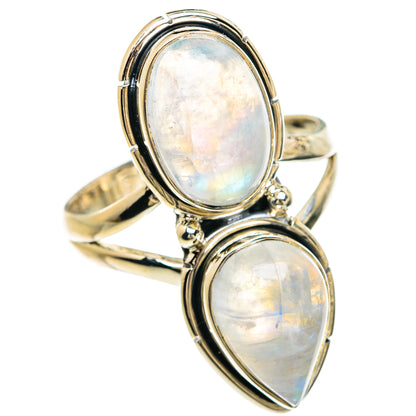 Rainbow Moonstone Rings handcrafted by Ana Silver Co - RING81629