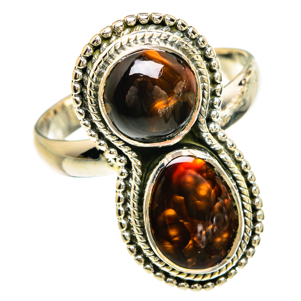 Mexican Fire Agate Rings handcrafted by Ana Silver Co - RING81645