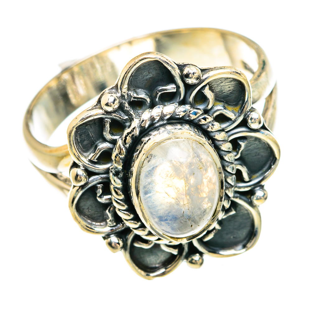 Rainbow Moonstone Rings handcrafted by Ana Silver Co - RING81658