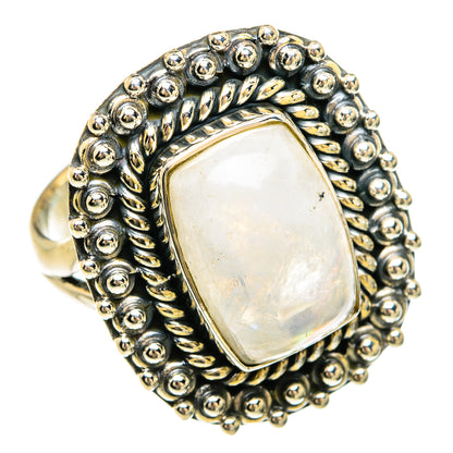 Rainbow Moonstone Rings handcrafted by Ana Silver Co - RING81659
