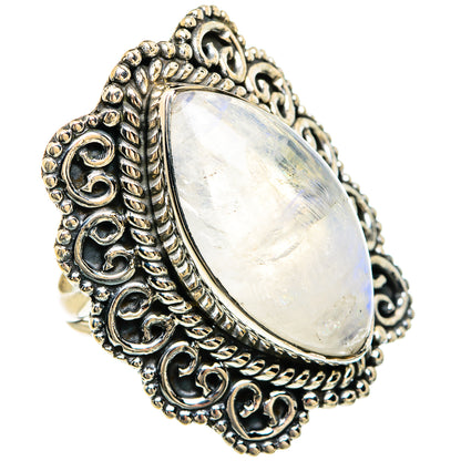 Rainbow Moonstone Rings handcrafted by Ana Silver Co - RING81689