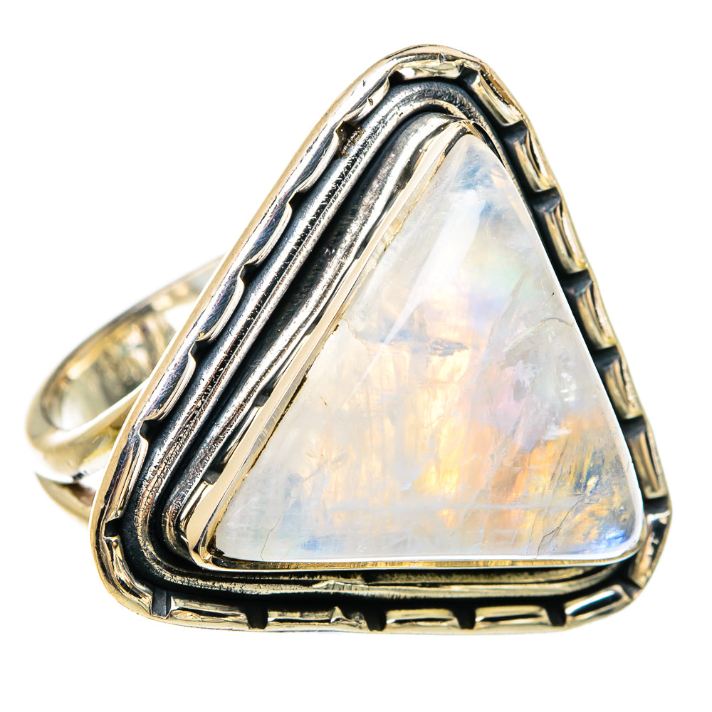 Rainbow Moonstone Rings handcrafted by Ana Silver Co - RING81690
