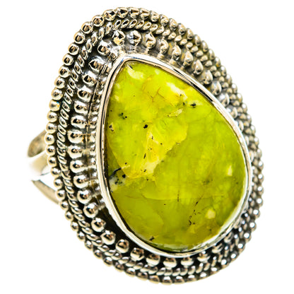African Green Opal Rings handcrafted by Ana Silver Co - RING81695