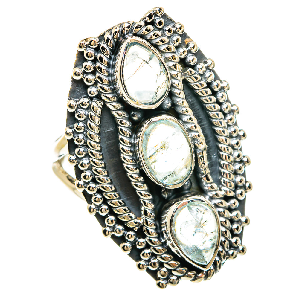 Rainbow Moonstone Rings handcrafted by Ana Silver Co - RING81703