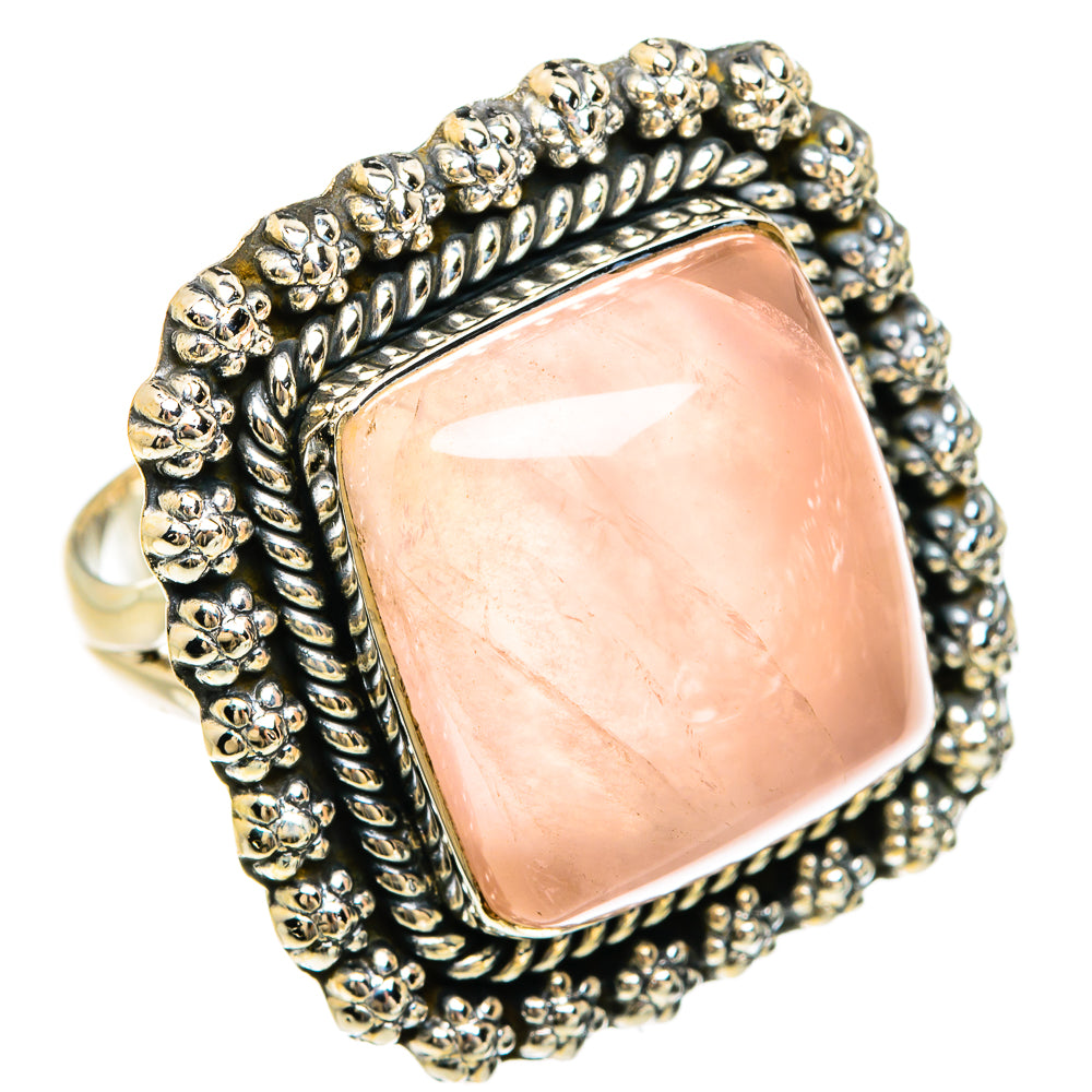 Rose Quartz Rings handcrafted by Ana Silver Co - RING81718