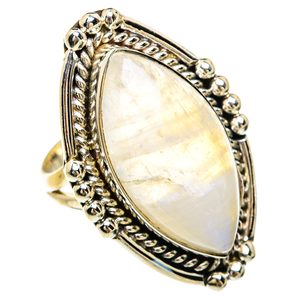 Rainbow Moonstone Rings handcrafted by Ana Silver Co - RING81727