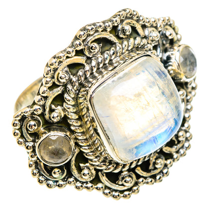 Rainbow Moonstone Rings handcrafted by Ana Silver Co - RING81729