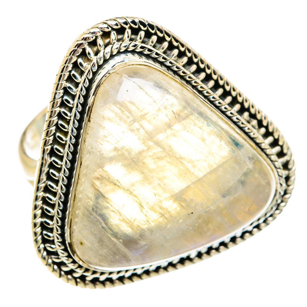 Rainbow Moonstone Rings handcrafted by Ana Silver Co - RING81730